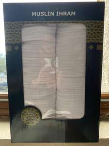 Ihram, % 100 coton, mousseline 4 couches, fabriqué en Turquie, couleur blanche, anti-transpirant, hydrophile, tricot simple - Product Image 6