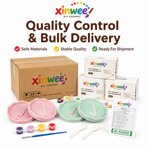 Kit de peinture sur assiette en céramique pour enfants, ensemble d'artisanat floral arc-en-ciel DIY, activité artistique éducative, cadeau d'anniversaire pour les filles créatives - Product Image 3