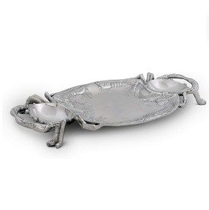 Plateau de service en aluminium d'approvisionnement d'usine en gros avec poignée pour servir des fruits disponibles à un prix abordable de l'Inde - Product Image 1