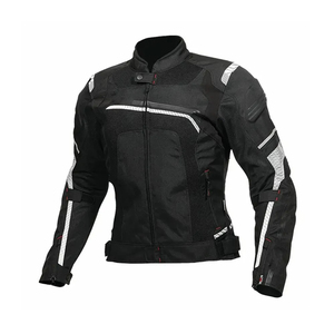 Veste de course de scooter pour hommes de haute qualité en cuir noir réfléchissant passepoil latéral extensible pour équipement de moto - Product Image 3
