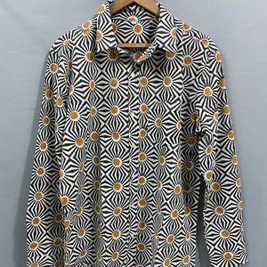 100% algodón Casual mujer suave estampado recto silueta manga larga cintura Natural personalizado vacaciones capas vestido largo - Product Image 1