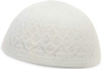 Topi Kufi Hitam Putih Muslim Turki Unisex Taqiya Takke Peci Topi Islami 100% Katun Rajut Paket 2 Buah