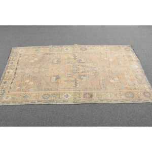 3.37x6.3 ft Vintage Rug, Turkish Rug, <b>Brown</b> Southwestern <b>Wool</b> Rug - Product Image 3