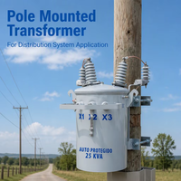 Transformateur monophasé 50 kVA monté sur poteau, transformateur de distribution 6 kV, boîtier résistant à la corrosion pour lignes électriques