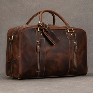 Classic Retro <b>Sport</b> Gym Carry Luggage <b>Bags</b> High Quality Leather Travel Duffel <b>for</b> <b>Men</b> Unisex Leather <b>bags</b> - Product Image 3