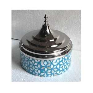 Plato de Servir de Acero con Incrustaciones de Nácar y Hueso, Elegante Plato Decorativo para Bodas y Eventos, Plato para Chocolate de faizacraft - Product Image 3