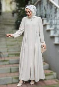 Plain White Abayas with Hijab Scarf Dress Maxi Dress Dubai Qatari Abayas Hajj Umrah Abayas Ladies Breathable Muslim Arab Dresses - Product Image 5