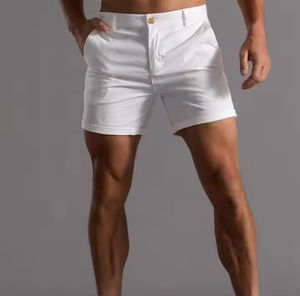 2025 usine en gros de haute qualité à séchage rapide solide brodé taille haute bouton braguette Shorts de sport hommes Logo personnalisé Vintage - Product Image 4