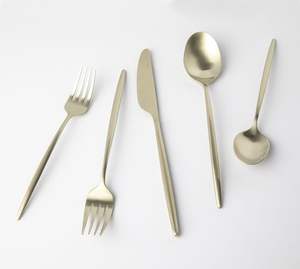 Customized Eco-Friendly <b>Mirror</b> Finished Stainless Steel Cutlery Set Gold Silver & Gold Color Available From India Serving <b>Trays</b> - Product Image 5