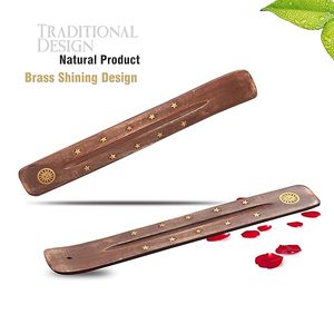 Boîte de brûleur à cône d'encens en bois traditionnel avec travail en laiton pour diffuseur d'aromathérapie de méditation et de relaxation - Product Image 6