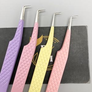 Private Label Eco-Friendly Stainless Steel Pointed Eyelash Tweezers Anti-Magnetic <b>Powder</b> Coated Smooth CNC Style Handle Manicure - Product Image 5