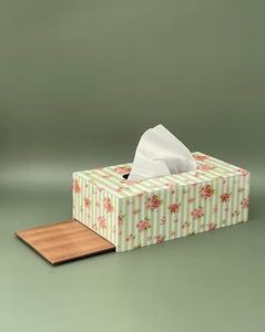 กล่อง MDF meena & กล่องทิชชูแบบฝังใหม่ของตกแต่งโต๊ะและอุปกรณ์เสริมกล่องทิชชู่แบบฝังกระดูกสำหรับบ้านและโรงแรม - Product Image 1
