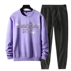 Conjunto Deportivo Casual de Invierno Premium Ecológico con Pedrería para Hombre, Diseño Brillante, 100% Algodón, Ligero y Cómodo - Product Image 1