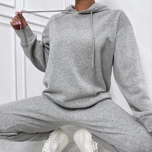 Chándal de Algodón de Peso Medio de Alta Calidad Personalizado por el Fabricante, Largo Completo, Color Sólido, Ecológico, para Mujer, con Cordón Ajustable - Product Image 3