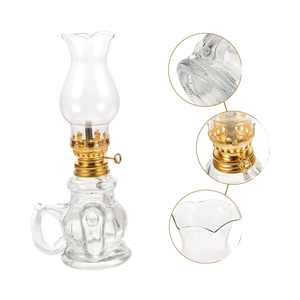 Đèn dầu hỏa thủy tinh sang trọng cổ điển, thân đèn bằng kim loại chắc chắn, đèn dầu trang trí nhà cửa phong cách, vật trang trí trung tâm cho lễ Phục Sinh và các dịp khác - Product Image 5