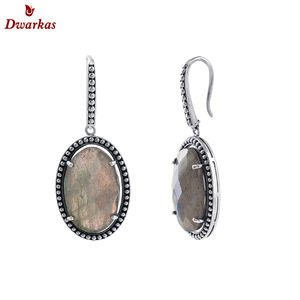 925 Sterling Silver Dangler Drop Earring Fine Jewelry with Natural Labradorite Gemstone Trendy Style for Weddings Parties Gifts - Product Image 1