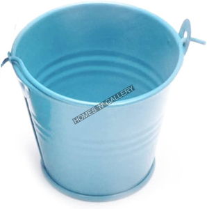 Red Round Shape <b>Flower</b> Vase Vintage Galvanized Metal Tin Pot Middle Size Outdoor <b>Flower</b> Pot - Product Image 2