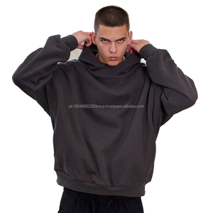 Sweat-shirt ample de haute qualité, sans attaches, vêtements unisexes vierges personnalisés, logo brodé, impression en relief 3D - Product Image 1