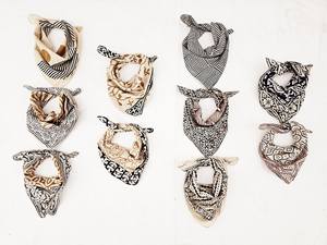 Hand Block Printed Organic Cotton <b>Bandana</b> Scarves Set Of 10 <b>Paisley</b> - Product Image 4