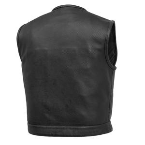 Gilet en cuir sur mesure, professionnel, confortable, respirant, respectueux de l'environnement, en cuir de vachette, gilet d'hiver pour homme, gilet de moto - Product Image 3