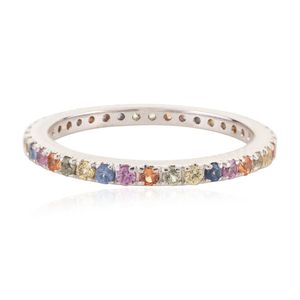 แหวนทองขาว18K สำหรับงานแต่งงานเครื่องประดับอัญมณีธรรมชาติหลายเม็ดแบบซ้อนกันได้สำหรับงานเลี้ยงครบรอบ - Product Image 1