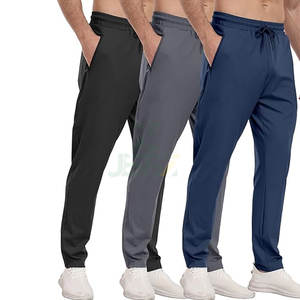 กางเกงวอร์มผู้ชายแบบมีซิป กระเป๋าซิป น้ำหนักปานกลาง ระบายอากาศได้ดี เหมาะสำหรับออกกำลังกาย วิ่ง และฝึกซ้อมในยิม ทรงตรง - Product Image 1