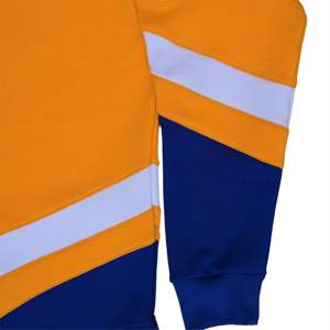 <b>Men's</b> Heavy Fleece Hockey <b>Hoodie</b> Winter Season Apparel Gold <b>Yellow</b> Blue Solid Pattern Embroidered Logos for Fraternity Sorority - Product Image 6