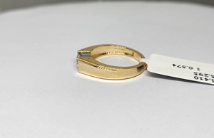 Anillo de Compromiso de Diamantes Naturales de Oro Amarillo de 14K de Alta Calidad con Corte Brillante, Chapado en Rodio, Certificado por IGI para Mujer - Product Image 3