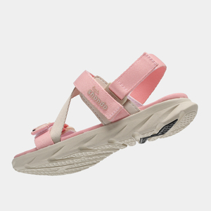 Little 6 Sandalias ligeras de color rosa y crema para niñas con parche de oso Cómodas para verano y otoño - Product Image 4