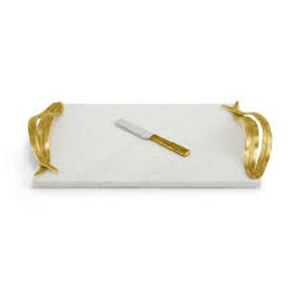 ถาดหินอ่อนพร้อมที่จับใบมีดมีดดีไซน์แฟนซีหรูหราตกแต่งด้วยหินอ่อน - Product Image 1