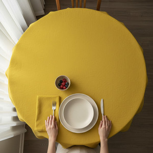 Luxury Cotton <b>Tablecloth</b> Solid Pattern Customizable <b>Square</b> Shape-Eco-Friendly Durable for Elegant Dining Sustainable Home Use - Product Image 2