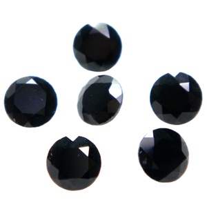 Onyx noir de la meilleure qualité, rond brillant, coupe à facettes, pierres précieuses en vrac pour la fabrication de bijoux, vente en gros - Product Image 1