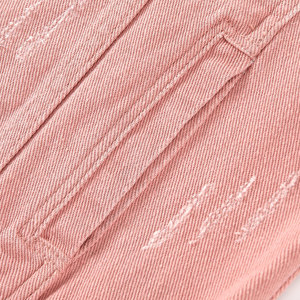 Meilleure vente veste jeans vintage pour femmes paquet de boutons déchirés par taches vestes en jean en coton rose pour femmes - Product Image 5