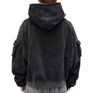 Hoodies surdimensionnés en coton pour hommes, style vintage, tricotés et respirants, effet délavé à l'acide, collection automne, best-seller - Product Image 3