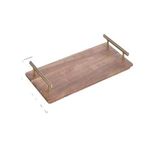 Plateau de service en bois élégant pour le thé et les collations, plateau de service en bois rustique artisanal avec des poignées robustes à prix avantageux - Product Image 6