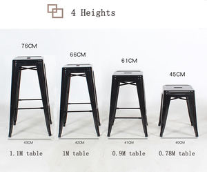 Sgabello da <span class=keywords><strong>Bar</strong></span> in Metallo Stile Industriale Vintage KSL per Ristoranti, Arredamento da Esterno Alto e Basso, Design Retrò - Product Image 5