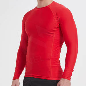 Camisas de compresión de protección contra sarpullidos de poliéster transpirable de secado rápido Unisex de manga larga para adultos gimnasio entrenamiento de culturismo muscular - Product Image 5