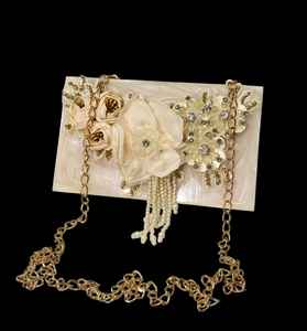 Sac à main d'embrayage de créateur finement brodé décoration de perles accessoires de mode élégants pour les rassemblements formels mariages - Product Image 4