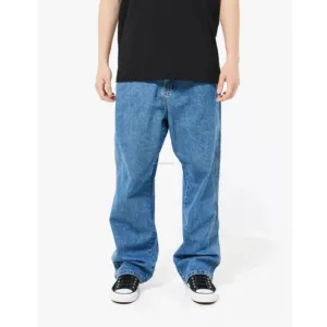 Jeans pria longgar polos kualitas tinggi, Jeans longgar kasual tertekan 2024