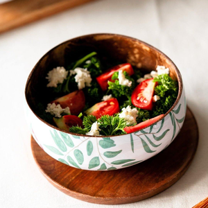 ชุดชามสลัดไม้อะคาเซียชามใส่เทียนชามสลัดทำจากไม้ขัดมันทั้งหมดสำหรับปาร์ตี้จานผลไม้โดยงานฝีมือเสี้ยว - Product Image 2