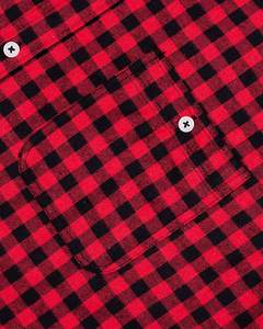 Venta al por mayor 2025 logotipo personalizado y diseño de los hombres de ajuste regular bolsillo Rojo Negro caja de manga larga Camisa de franela a cuadros precio razonable - Product Image 4