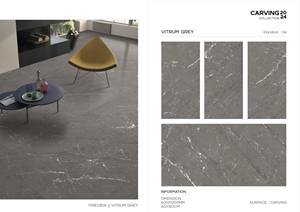 Vitrum Bianco 600x1200 Azulejos de porcelana con acabado tallado brillante de lujo Diseño clásico moderno para pared comercial de oficina en casa - Product Image 5