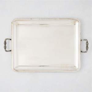 Plateau de service rectangulaire de luxe en or avec poignées, plateau décoratif en métal orné de perles pour table basse, mariage et restauration hôtelière - Product Image 5