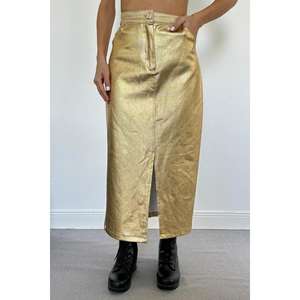 Faldas de Gabardina con Abertura y Detalles en Dorado Brillante al por Mayor - Product Image 2