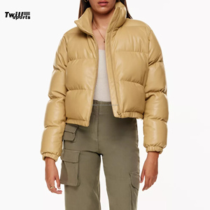 Personalizable de las mujeres Slim Fit chaqueta de bombardero de cuero genuino estilo deportivo transpirable de punto Chaquetas de las mujeres del producto - Product Image 5