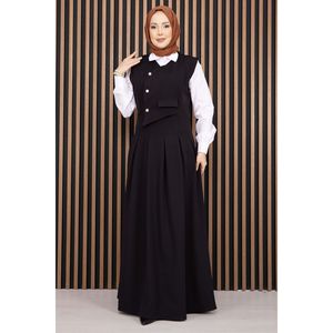 Conjunto de 2 Piezas con Detalle de Pliegues Negros, Top Corto Informal y Chaleco para Atuendos de Verano - Product Image 1