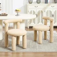 Silla de comedor Sherpa moderna sin brazos tapizada Boucle silla de cocina respaldos sillas cómodas sala de estar
