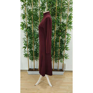 Vestido midi de crepé con cuello alto y abertura profunda en la manga larga para mujer de Jane's, para uso casual y de noche - Product Image 5