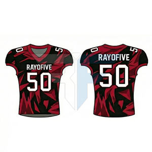 Conjunto de Uniforme de Fútbol Americano Personalizado con Logotipo, Alta Calidad, Transpirable, Antibacteriano, Secado Rápido, Manga Corta, 100% Poliéster - Product Image 1