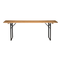 Table de salle à manger Biergarten, plateau en bois traditionnel, pieds en bois pliables, fabrication artisanale, respectueuse de l'environnement, table pour 8 personnes, événements, mariages, hôtels